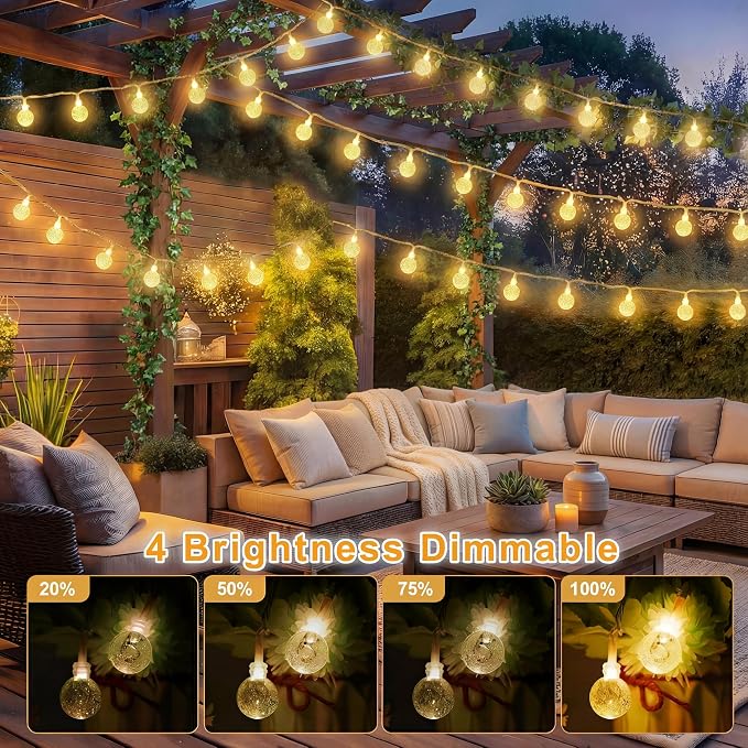Color Changing String Lights Plug in, 33ft 60LED Connectable Crystal Globe - Image 2