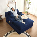 63" Chaise Lounge Chair Indoor, Set of Convertible Sleeper Sofa Couch by AFUSON