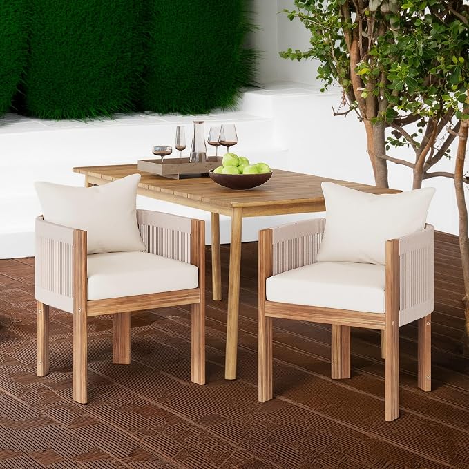 Christopher Knight Home Matera Dining Chair Set of 2, Acacia Wood Outdoor - Image 3