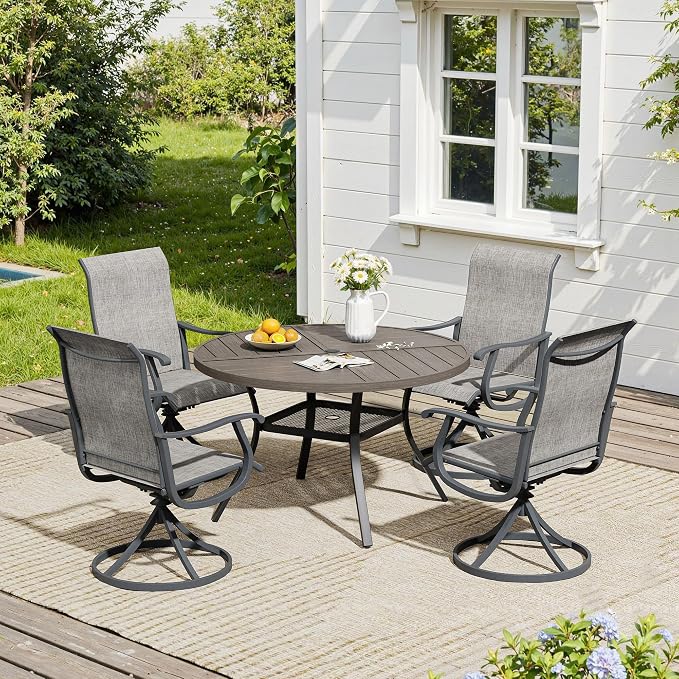 VICLLAX 40.6" Round Outdoor Table, Patio Dining Table - Image 4
