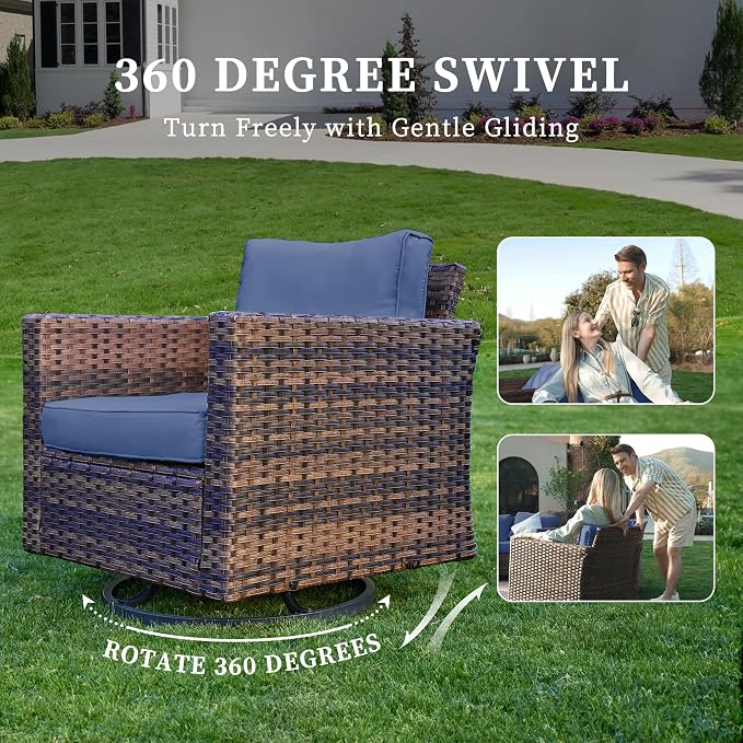 UDPATIO Patio Furniture Set, 5 Pieces Outdoor Wicker Furniture Set - Image 5