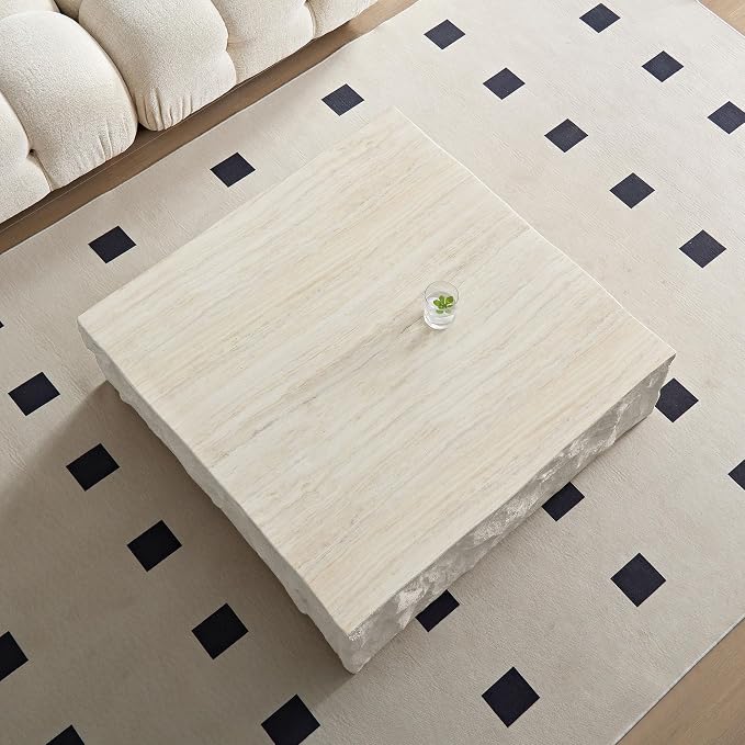 Square Coffee Table for Living Room Modern Center Table for Apartment, No Need - Image 4