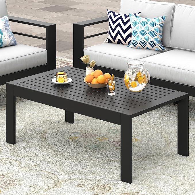 Wisteria Lane Outdoor Furniture Patio Coffee Table, Rectangle Outdoor Coffee by WisteriaLane