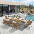 PURPLE LEAF 8-Pieces Wicker Patio Conversation Sets Outdoor Rattan Sofa Patio by Unknown