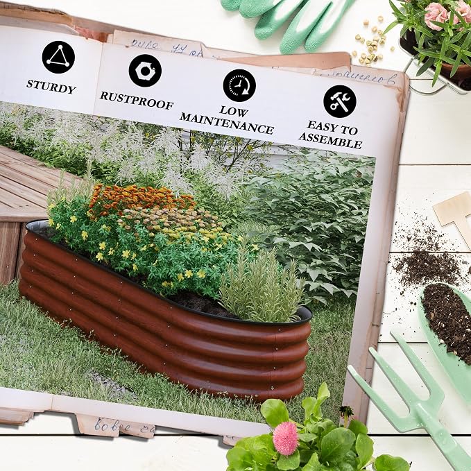 Outsunny 6.5' x 2' x 1.4' Galvanized Raised Garden Bed Kit, Outdoor Metal - Image 6