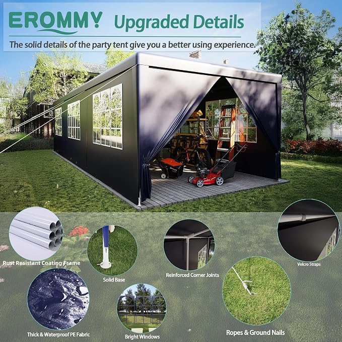 EROMMY 10x30 FT Outdoor Party Tent, Event Shelter - Image 4