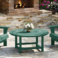 WestinTrends Malibu Low Outdoor HDPE Round Patio Coffee Table, Dark Green by WestinTrends
