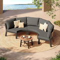 Outdoor Patio Furniture Set, 4 Piece Half-Moon Aluminum Patio Conversation Sets by Oasbira