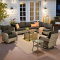 Outdoor Sectional Patio Furniture Set, 10 Pieces Wicker Conversation Sets L by CAODOCPatioFurniture