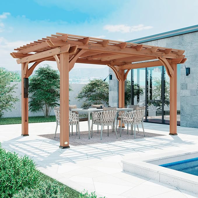 Backyard Discovery Beaumont 14' x 10' Traditional Cedar Wood Pergola Kit - Image 2