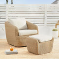 CHITA 2 Pieces Patio Wicker Furniture Set, Outdoor Rattan Chair Set by CHITALIVING