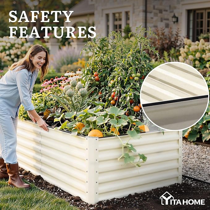 YITAHOME 8x4x2ft 2pcs Large Raised Garden Bed Kit, Galvanized Metal Planter Box - Image 6