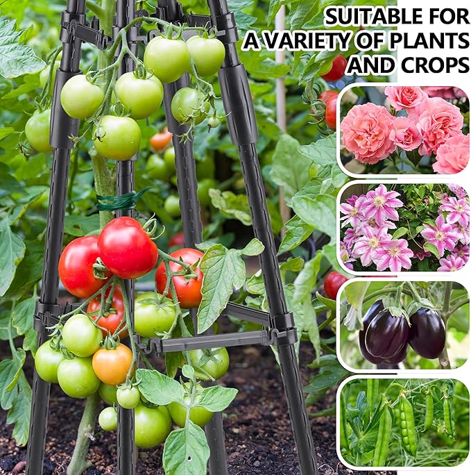 4 Ft Tower Obelisk Trellis for Potted Climbing Plants, Garden Trellis Rustproof - Image 3