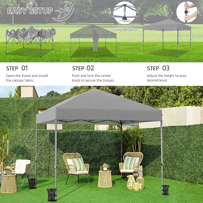 Yaheetech 10x10 1-Person Setup Pop Up Canopy Tent, Instant Portable Commercial - Image 2
