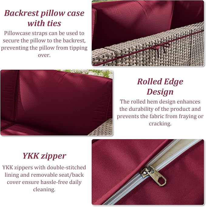 14 Pcs Outdoor Cushion Slipcovers Outdoor Patio Cushion Covers Replacement - Image 5