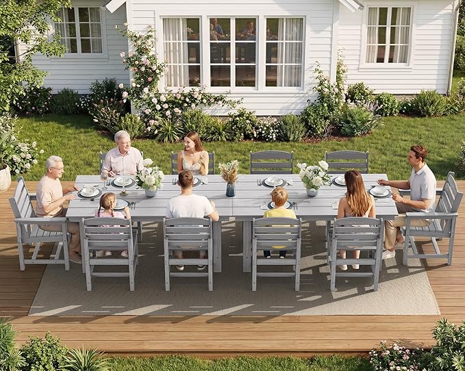 SERWALL Patio Dining Sets for 6 Person, HDPE Dining Set - Image 7