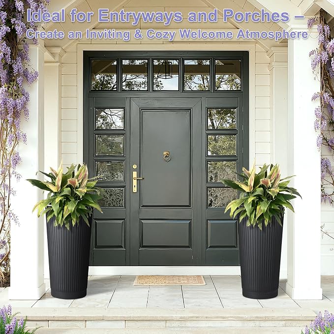 24in Tall Self-Watering Planters Set of 2 - Image 3