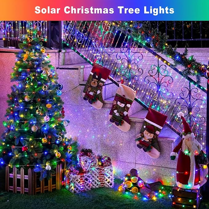 Solar Christmas Lights for Outside, 200LED 66FT Solar String Lights Outdoor - Image 3