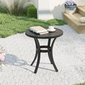 Outdoor Round Side Table, Sturdy & Durable End Table by VOXBIN