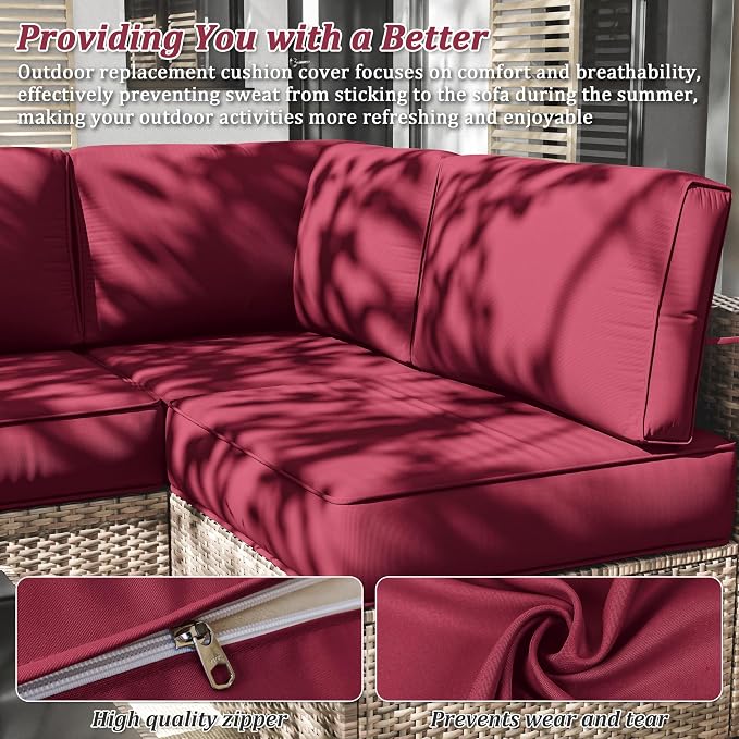 14 Pcs Outdoor Cushion Slipcovers Outdoor Patio Cushion Covers Replacement - Image 3