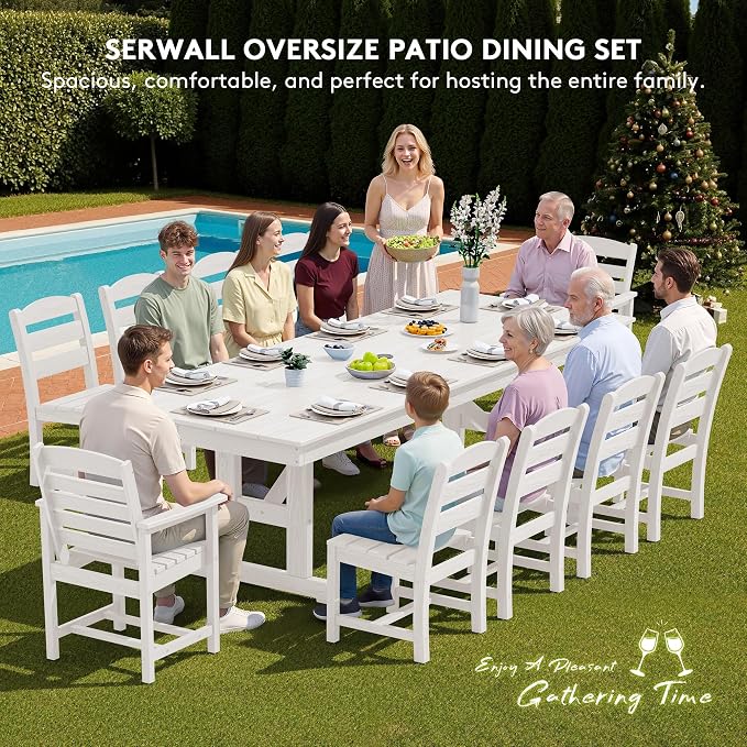 SERWALL 11 Piece Outdoor Dining Set - Image 6