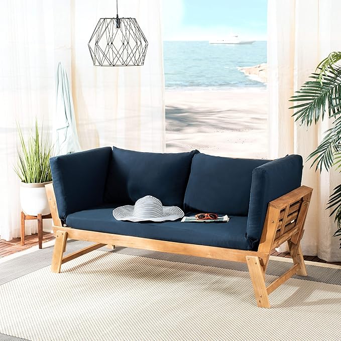 Safavieh PAT6745A Outdoor Collection Tandra Grey Modern Contemporary Daybed Day - Image 2