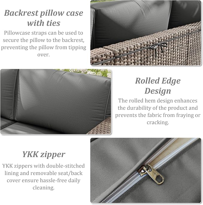 14 Pcs Outdoor Cushion Slipcovers Outdoor Patio Cushion Covers Replacement - Image 5