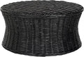 SAFAVIEH Home Collection Ruxton Black Rattan Round Coffee Table Ottoman by SAFAVIEH