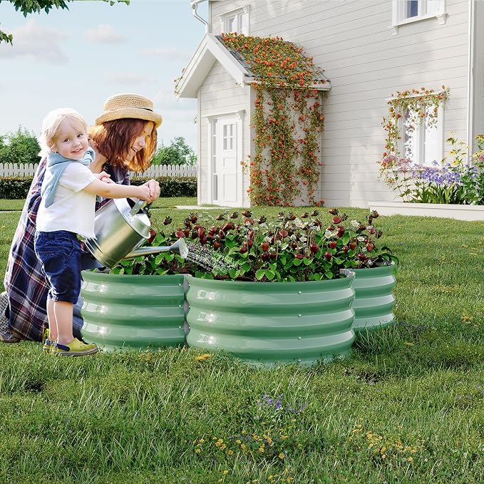 Garvee 2 Pack Galvanized Raised Garden Bed, Outdoor Planter Box - Image 3