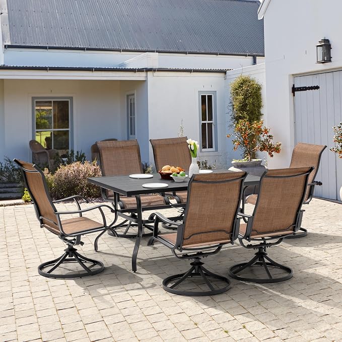 NUU GARDEN Patio Dining Set 7 Pieces Outdoor Dining Set - Image 8