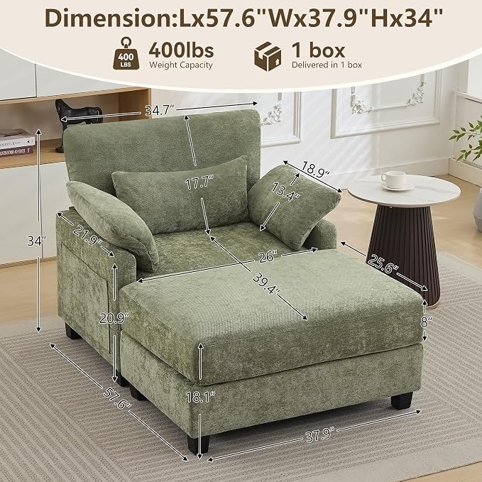 57.5" Oversized Chaise Lounge - Image 2