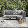 Sundale Outdoor 4 Pieces Patio Furniture Set, Metal Sectional Sofa Patio by SundaleOutdoor