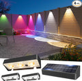 Solar Fence Lights Outdoor, 4 Pack, 9 Fixed Colors ＆ Color Changing Fence by JOFIOS