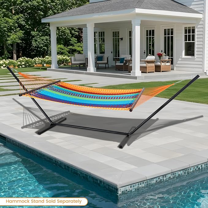 Lazy Daze Hammocks 10.5 FT Double 2 Person Caribbean Rope Hammock, Hand Woven - Image 8