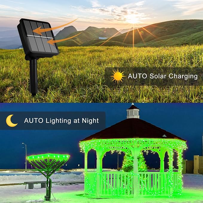 Solar String Lights for Outside, 39Ft 100 LED Solar String Lights Outdoor - Image 3