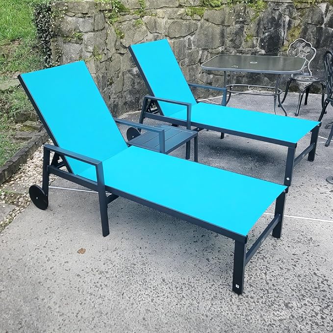 PURPLE LEAF Patio Chaise Lounge 4 Pieces Aluminum Recliner Chair - Image 2