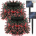 Dazzle Bright 2 Pack Total 400LED 132FT Red Christmas Solar String Outdoor by DazzleBright