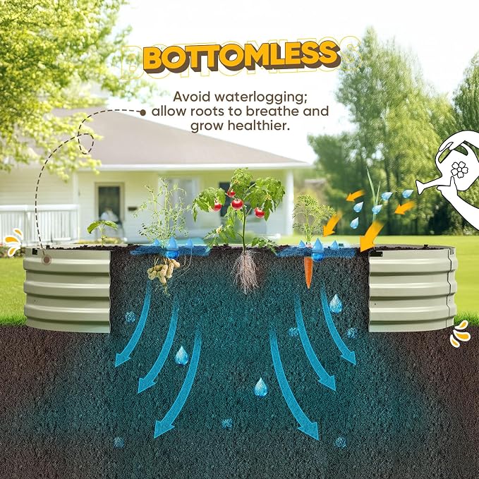 KING BIRD Raised Garden Bed Kit 2025 Upgraded Quick-Setup Galvanized Planter - Image 6