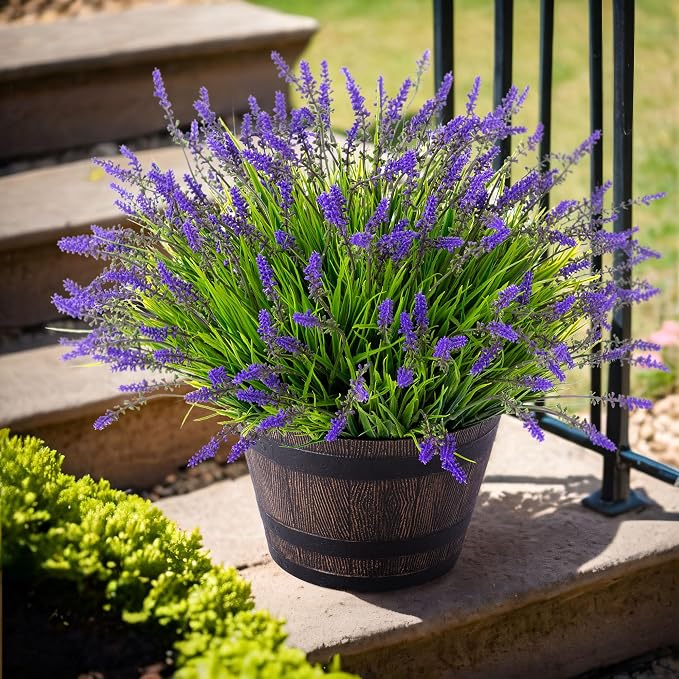Artificial Faux Plants Flowers for Outdoor Decorations, Fake Monkey Grass for - Image 4