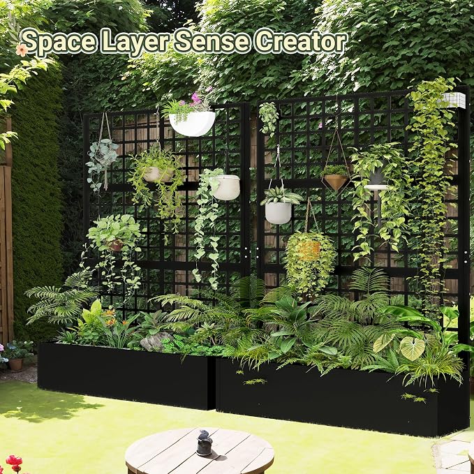 Metal Planter with Trellis 72" x 47’’ x 16", Raised Garden Bed with Trellis - Image 5