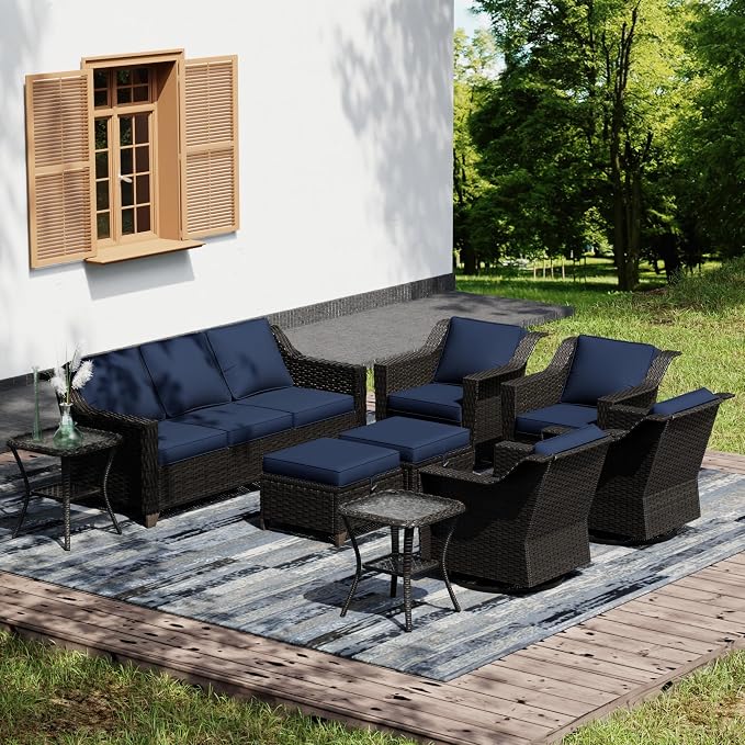 Joyside Wicker Patio Furniture Sets, 9 Pieces Upgraded Large Size Outdoor by Joyside