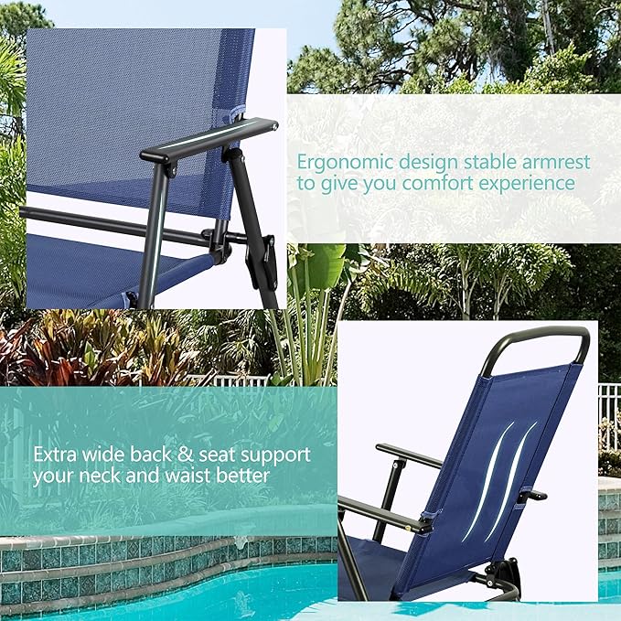 Vongrasig 6 Pieces Folding Patio Dining Set, All Weather Small Metal Outdoor - Image 3