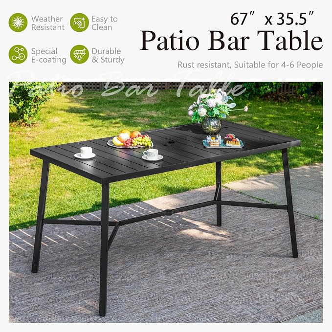 Sophia & William Outdoor Bar Set, Patio Bar Table and Chairs Set, Counter - Image 5