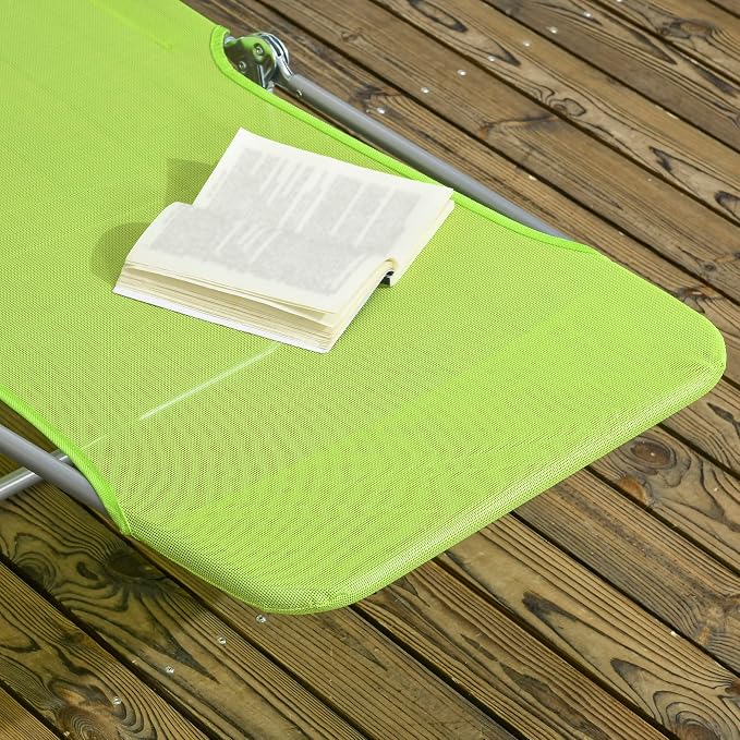 Outsunny 2 Piece Folding Chaise Lounge Chairs, Pool Sun Tanning Chairs - Image 8