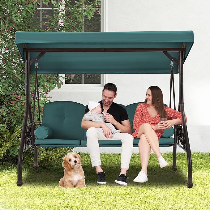 GYUTEI 3 Seat Outdoor Porch Swing - Image 8