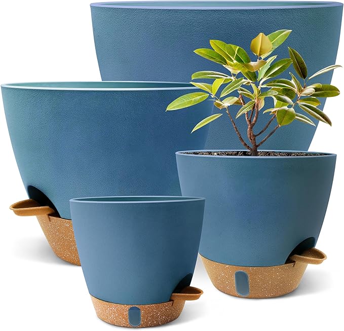 12/10/9/8 inch Self Watering Pots by SORANGEUN