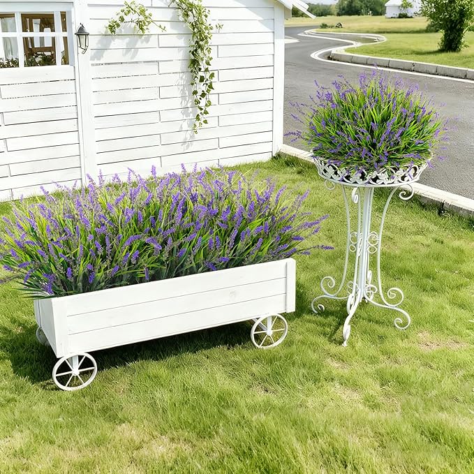 24 Pcs Artificial Faux Plants for Outdoor Spring Decoration, Fake Monkey Grass - Image 2