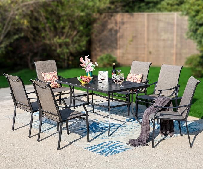 Sophia & William 7 Pieces Patio Dining Set, 6 Quick Dry Textilene Chairs and a by SophiaWilliam
