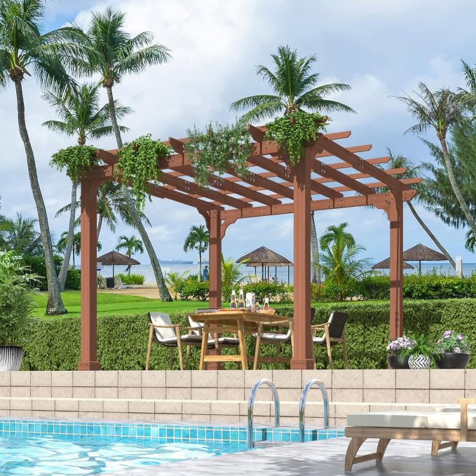 MUPATER 10’×10' All Wood Pergola by MUPATERHome