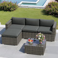 Green4ever 5-Piece Outdoor Patio Furniture Set, All-Weather Wicker Rattan by Green4ever